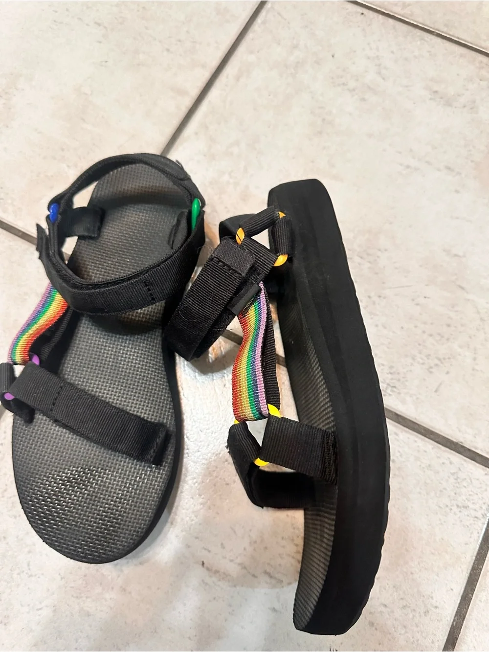 Teva Women's Black Rainbow Strap Sandal Teva Midform Universal Pride 10 - Picture 10 of 16